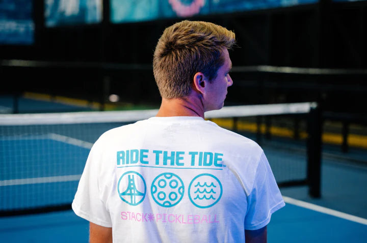 WHITE SHORT SLEEVE RIDE THE TIDE TEE