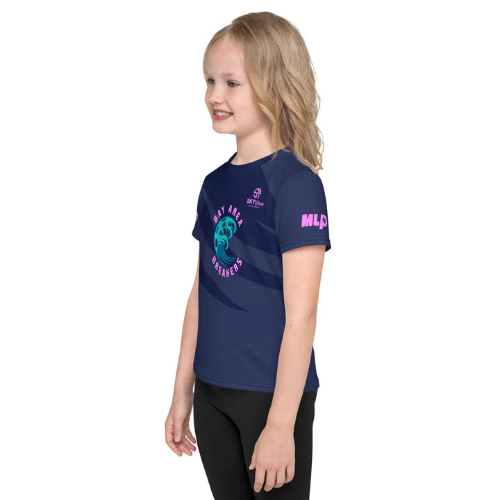 BAY AREA BREAKERS KIDS CREW NECK SHORT SLEEVE SHIRT - DARK ECLIPSE BLUE "RIDE THE TIDE"