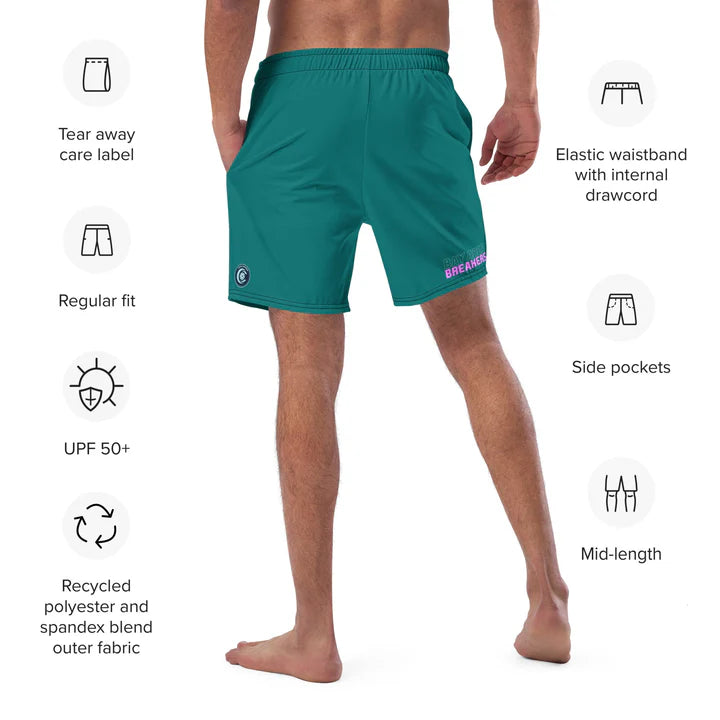 BAY AREA BREAKERS REPLICA MEN'S SHORTS WITH LINER - GREEN UPF 50+